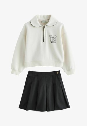 Baker by Ted Baker, 2 PIECE COLLARED SWEAT TOP & PLEATED SKIRT SET - Faltenrock - cream