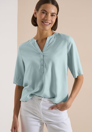 Cecil, KURZARM BLUSE MIT SPLIT NECK - Blouse - crystal mint