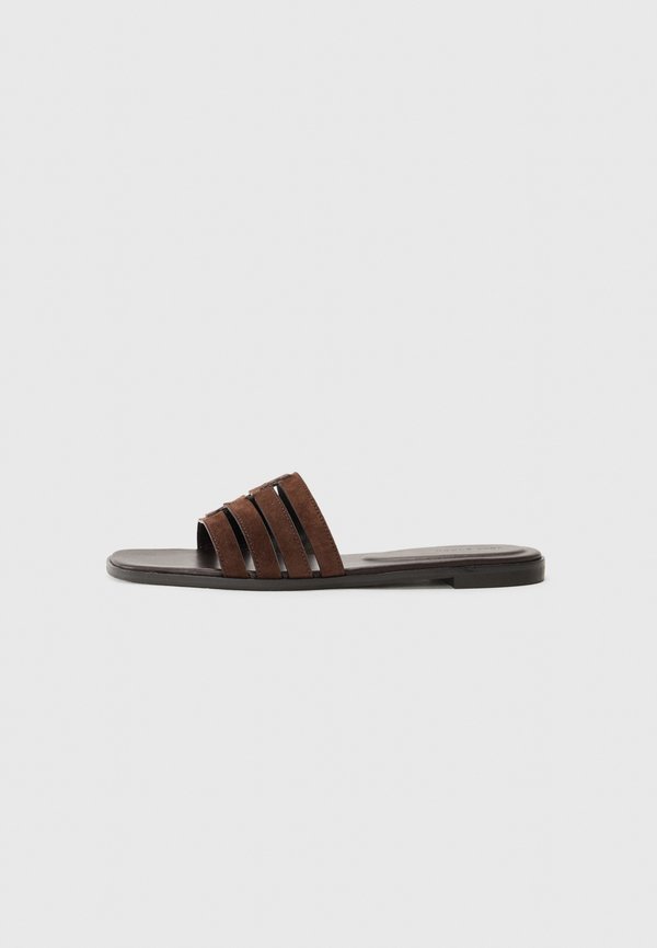 INES CAGE - Sandals - dark cocoa