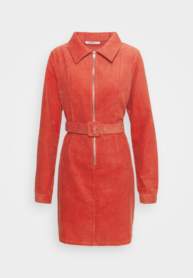 Day dress - burnt orange corduroy