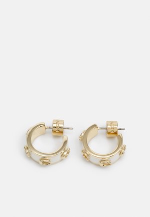 Coach EARRING PEFFED HUGGIE - Ohrringe - chalk/gold-coloured