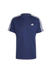 TRAIN ESSENTIALS BASE 3-STRIPES - Sport T-shirt - dark blue   white