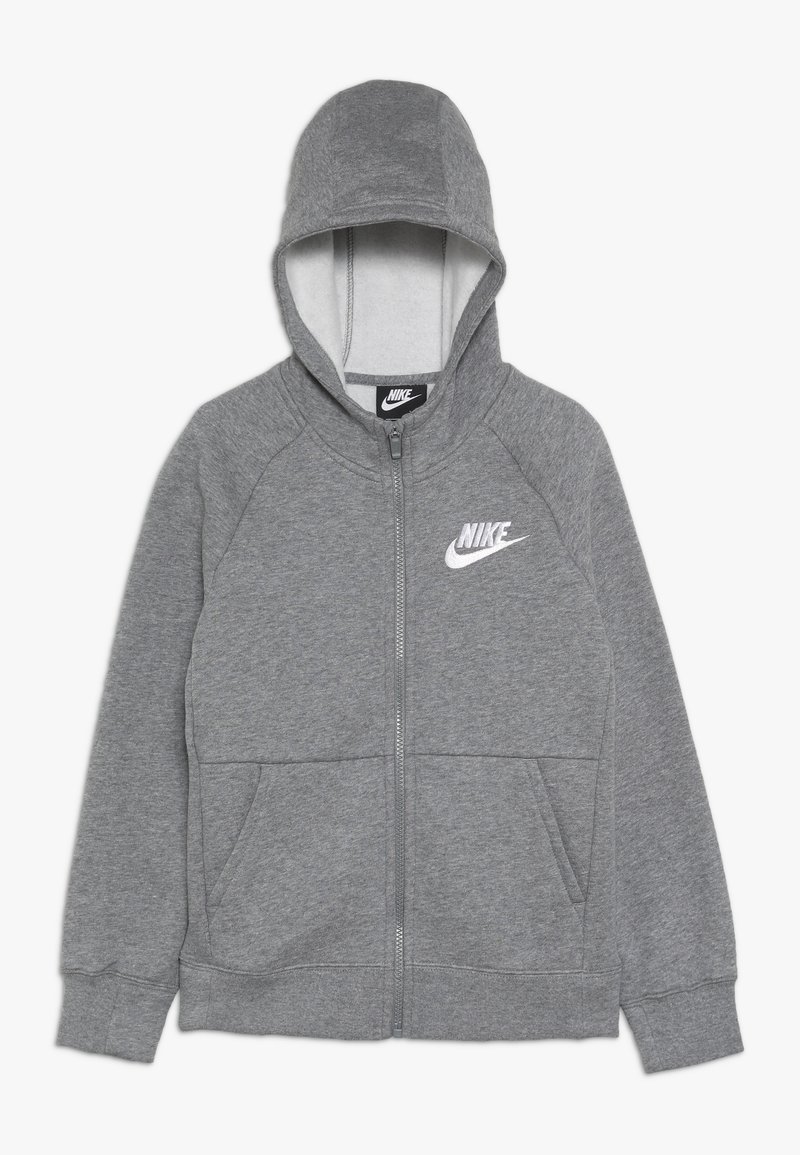 Nike Sportswear G NSW CLUB FLC FZ HOODIE LBR - Mikina na zip - grey