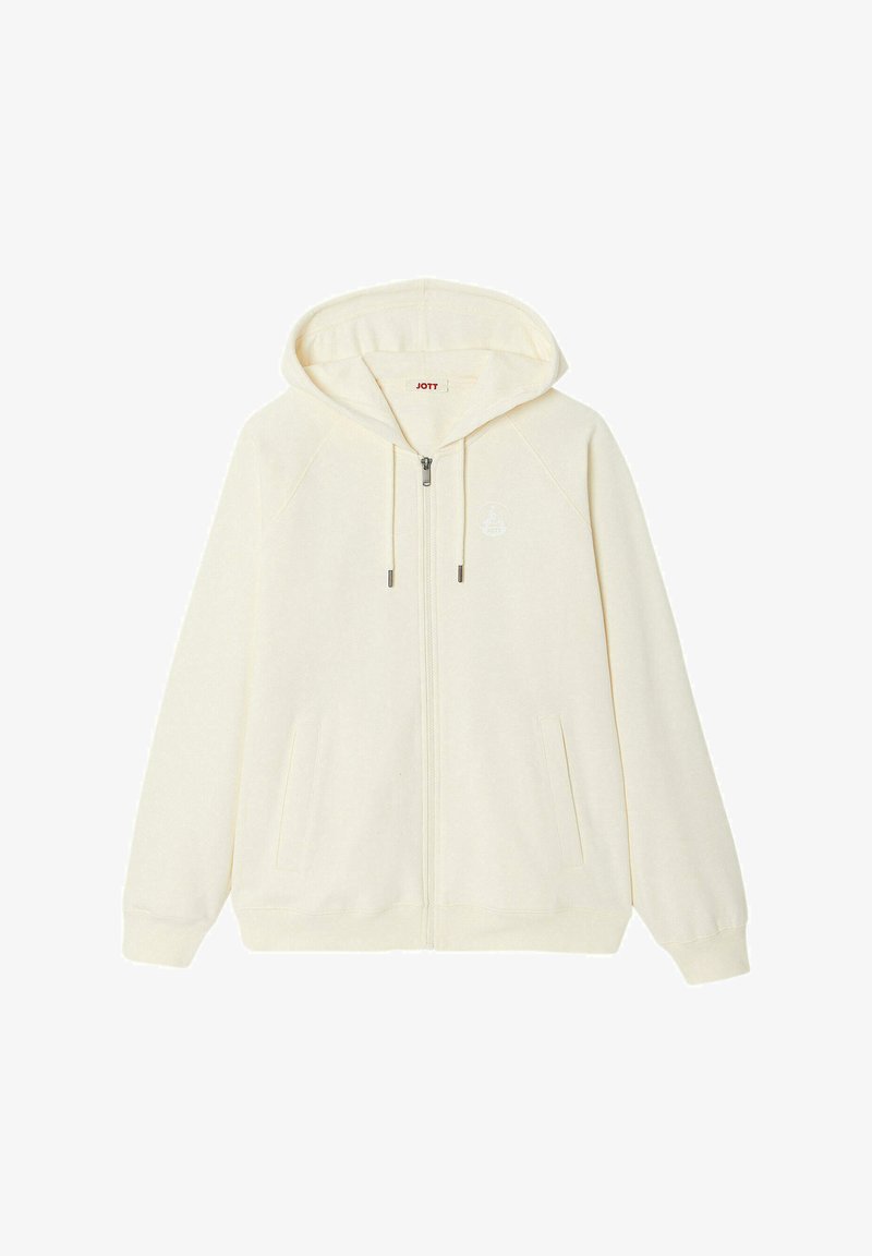 The Couture Club - Sweat à capuche zippé d'ensemble style universitaire - Blanc cassé The Couture Club - Sweat à capuche zippé d'ensemble style universitaire - Blanc cassé