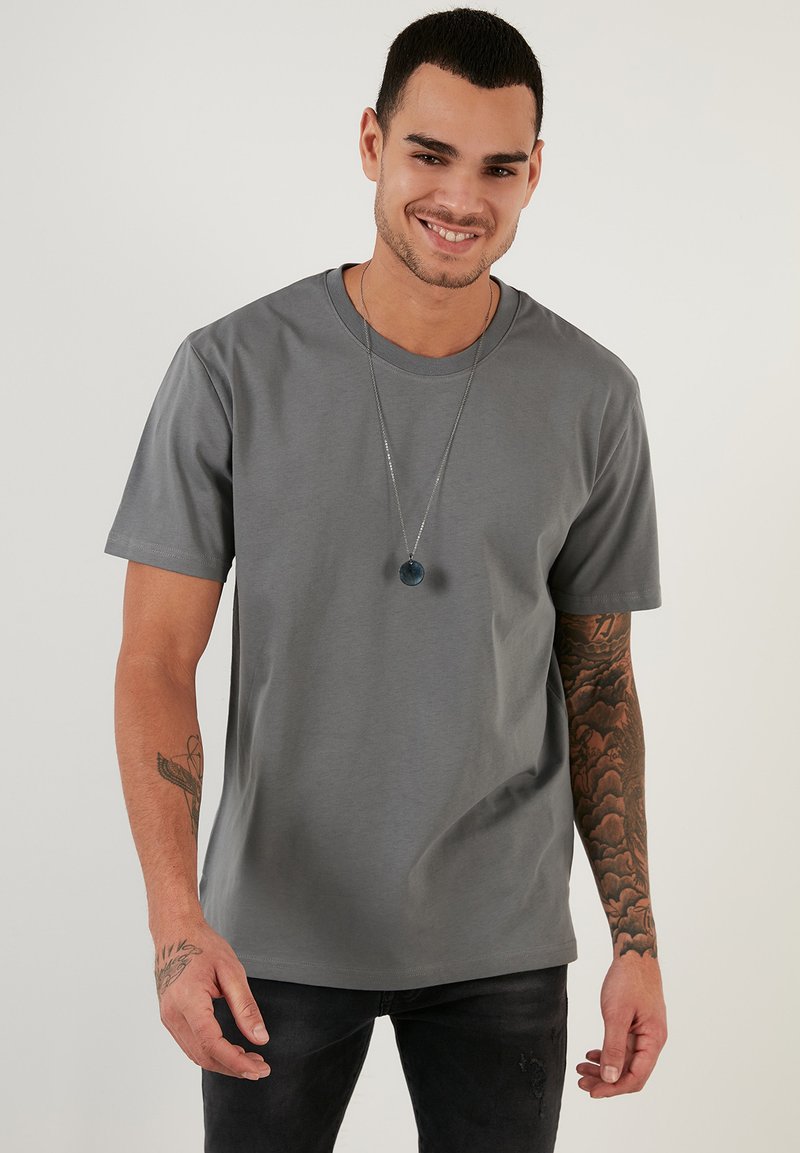 Buratti REGULAR FIT - Tricou basic - anthracite