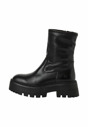 Plateaustiefelette - black leather