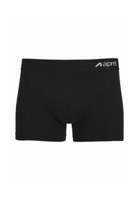 Schwarze Boxershorts aus dehnbarem Stoff mit glatter Textur. Verfügt über einen elastischen Bund mit Logo und eine enganliegende Passform.
