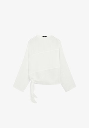 Massimo Dutti, FLOWING SEMI-SHEER SHIRT 05122822 - Camicetta - white