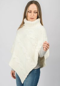 Dalle Piane Cashmere BRAIDED PONCHO - Poncho - bianco