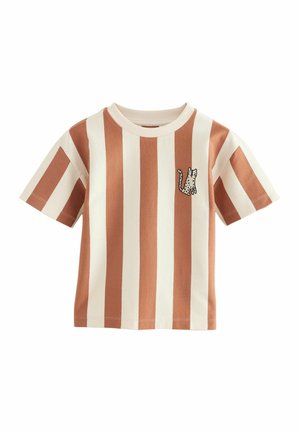REGULAR FIT - SHORT SLEEVE STRIPE - Trükipildiga T-särk - brown neutral