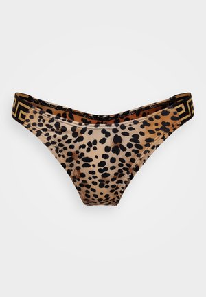 Versace SWIM SLIP VITA LEOPARD ALL OVER PRINT - Bikini bottoms - natural/black/gold