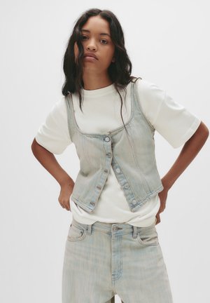 CORSETRY INSPIRED - Top - light-blue denim