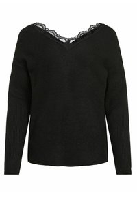 VILA Stickad tröja - black