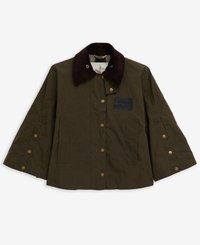 Barbour BARBOUR X ERDEM REVERSIBLE CLOVER SHOWERPROOF CAPE - Keep - khaki brown/ancient tartan green rose
