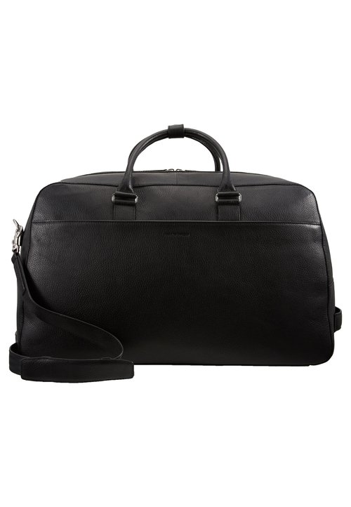 Holdall Sac de week-end en cuir véritable souple Noir