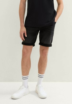 TOM TAILOR DENIM REGULAR - Jeansshort - black black denim