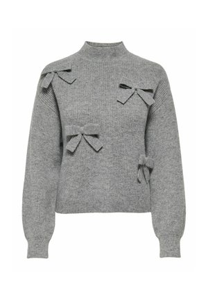 ONLY, ONLLISA LS BOW PULLOVER KNT NOOS - Pullover - medium grey melange
