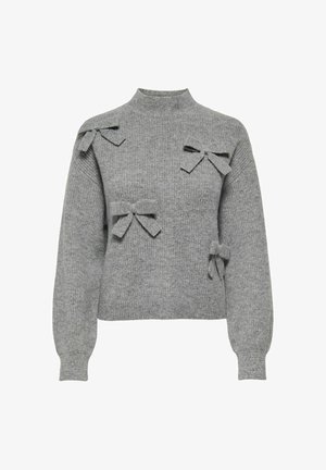 ONLY, ONLLISA LS BOW PULLOVER KNT NOOS - Pullover - medium grey melange