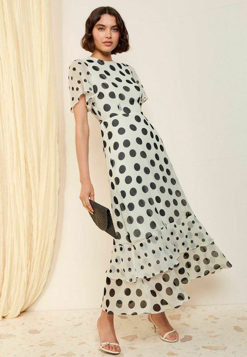knee length dresses for ladies Zara Black And White Polka Dot Dress XS