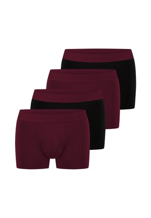 4 PACK - Boxer Briefs - dunkelrot/schwarz