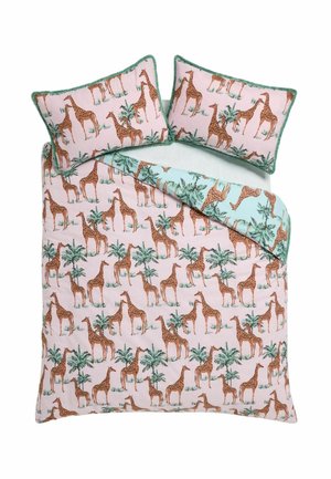 Next, REGULAR FIT - GIRAFFE REVERSIBLE DUVET COVER AND PILLOWCASE SET - Ropa de cama - pink blue