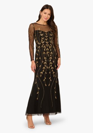 LONG SLEEVE BEADED - Společenské šaty - black/gold