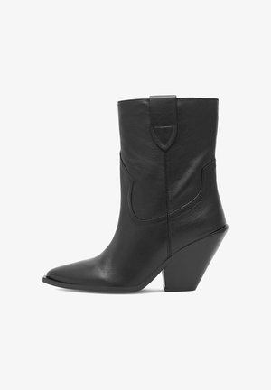 BADURA, Cowboy- / bikerstøvlette - black