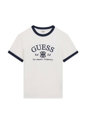 Guess, T-SHIRT MIT GESTICKTEM LOGO - T-shirt imprimé - weiß