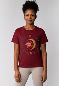 watapparel LOVE AND FLEX - T-Shirt print - burgundy