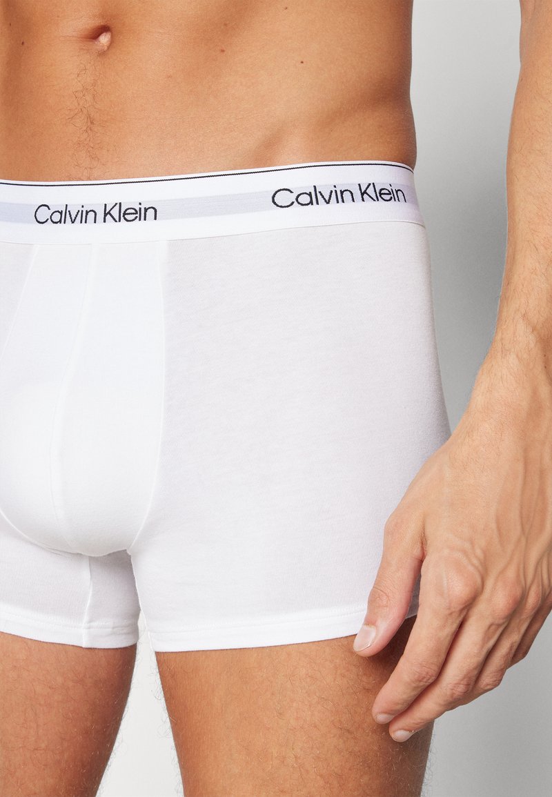 Białe bokserki Calvin Klein z elastycznym paskiem z logo. Gładka tekstura materiału i dopasowany krój, podkreślający minimalistyczny styl.
