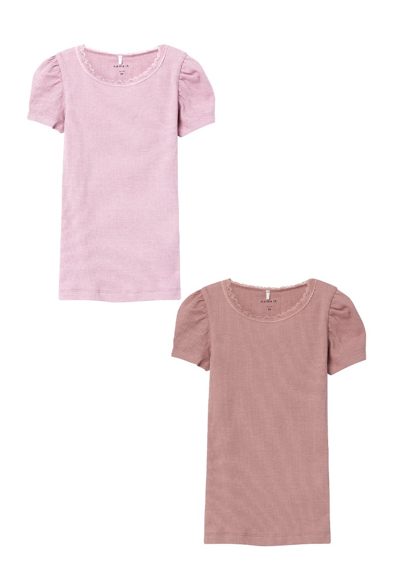 Name it 2ER-SET RUNDHALS - Basic T-shirt - rot-braun