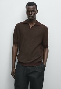 Massimo Dutti - Polo shirt - dark brown Thumbnail Image 1