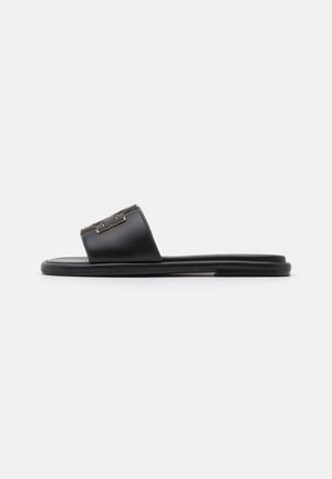 DOUBLE T SPORT SLIDE - Muiltjes - perfect black/gold