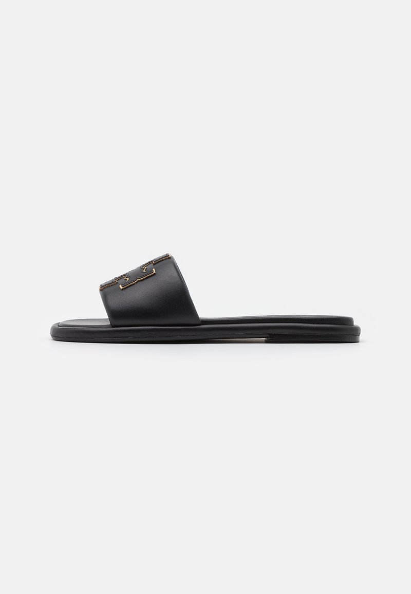 Tory Burch DOUBLE T SPORT SLIDE - Mules - perfect black/gold/black -  