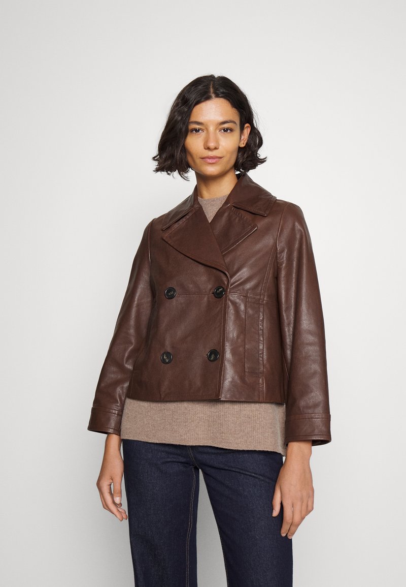 WEEKEND MaxMara RIMMEL Leather jacket cuoio/dark brown Zalando.co.uk