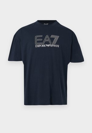 EA7 Emporio Armani, TRAIN VISIBILITY TEE LOOSE - T-shirt con stampa - dark blue