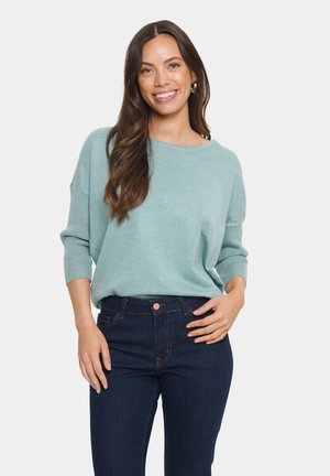 MILASZ R-NECK - Strickpullover - blue surf melange