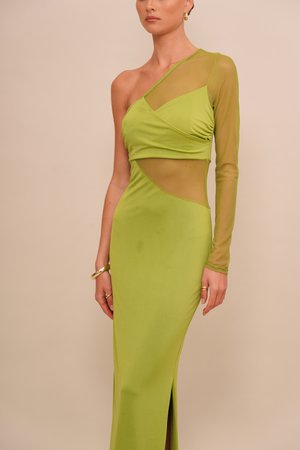 SOLADA ONE SLEEVE MAXI - Koktailové šaty/večierkové šaty - olive green