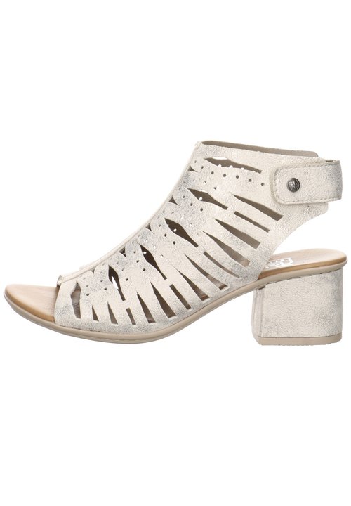 Rieker 69260 beige sandalen - Lichtgewicht damessandalen met klittenba