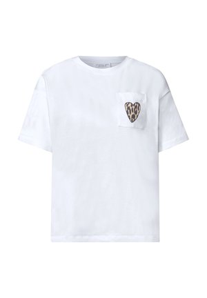 Street One Studio, T-SHIRT WITH ROUND NECK AND CHESTPOCKET - Print T-shirt - white