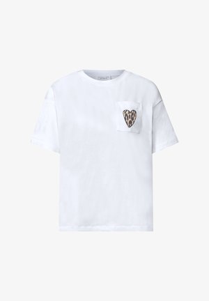 Street One Studio, T-SHIRT WITH ROUND NECK AND CHESTPOCKET - T-shirts print - white