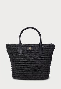 Lauren Ralph Lauren - WOVEN STRAW MEDIUM BRIE TOTE BAG - Pirkinių krepšys - black Miniatiūros vaizdas 1
