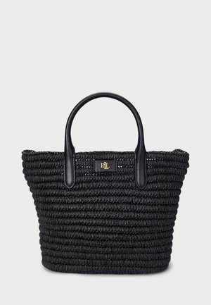 WOVEN STRAW MEDIUM BRIE TOTE BAG - Shopping bag - black