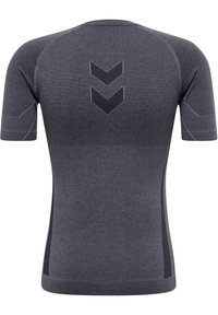 Hummel MIKE - T-shirt imprimé - black asphalt melange