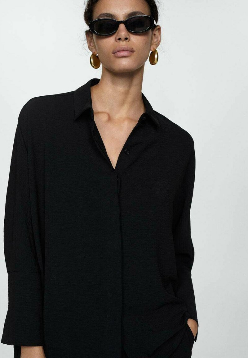 Mango Button-down blouse - black