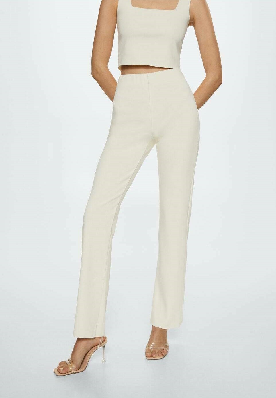 Mango MAGGIE - Trousers - ecru/off 
