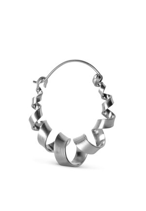 CURLY HOOP  - Single earring - silver coloured