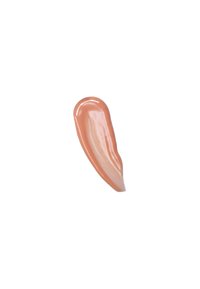 Campione cosmetico di colore crema nudo, con una texture lucida, di forma allungata, che si assottiglia a un'estremità e risulta liscia in tutta la sua estensione.