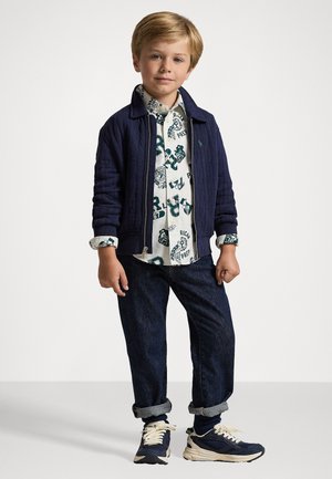 CABLE-QUILTED JACKET - Chaqueta de punto - refined navy/c5964