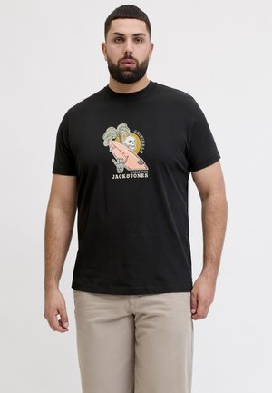 Jack & Jones Plus Size - Camiseta estampada - black